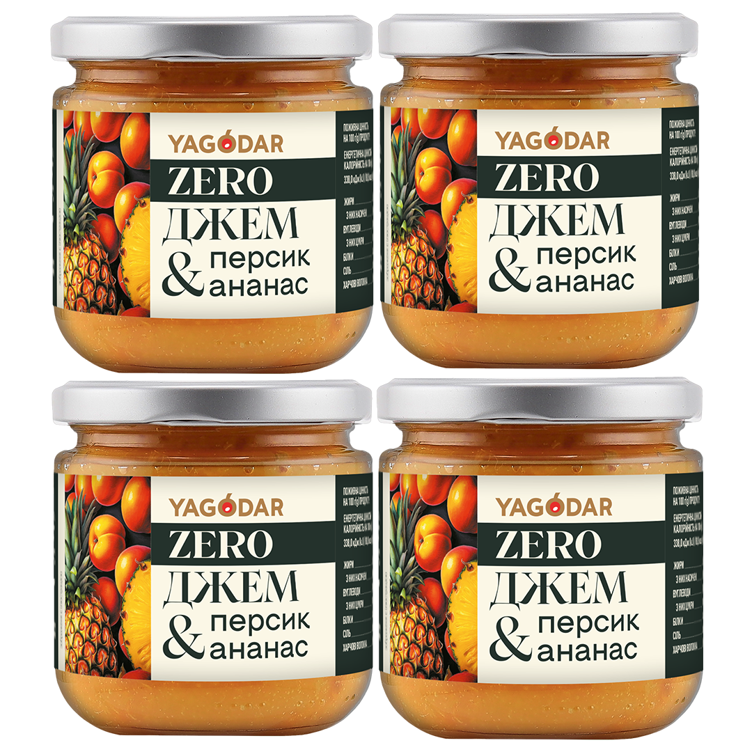 Джем YAGODAR Персик-Ананас без сахара 4 шт. (2671968701)