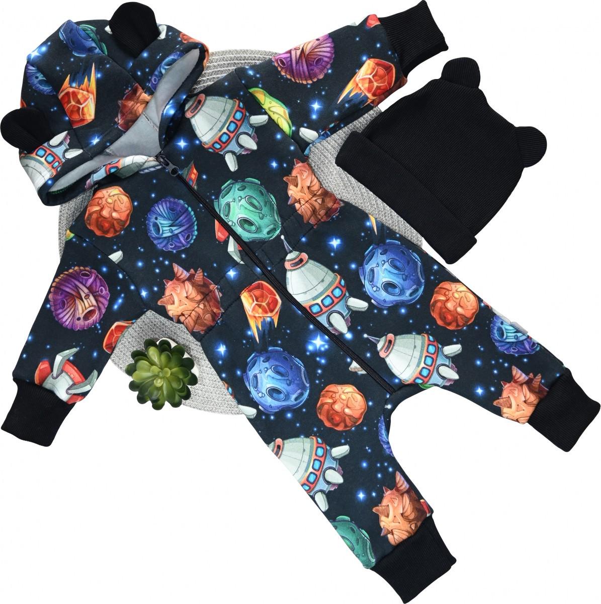 Комбинезон и шапочка Dexter'sКосмос демисезонные 80 см Темно-синий