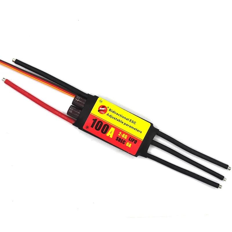 Регулятор двигателя ESC 100A ZMR Bidirectional 2–6S SBEC 6A с реверсом для водных и наземных дронов (00-00027279)