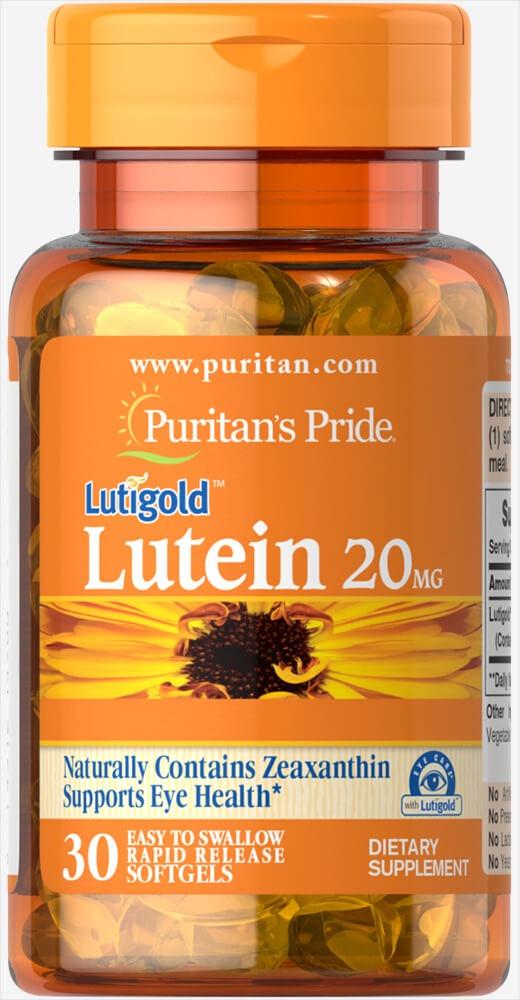 Лютеїн із зеаксантином Puritan's Pride Lutein для поліпшення зору 20 мг 30 капс. - фото 1