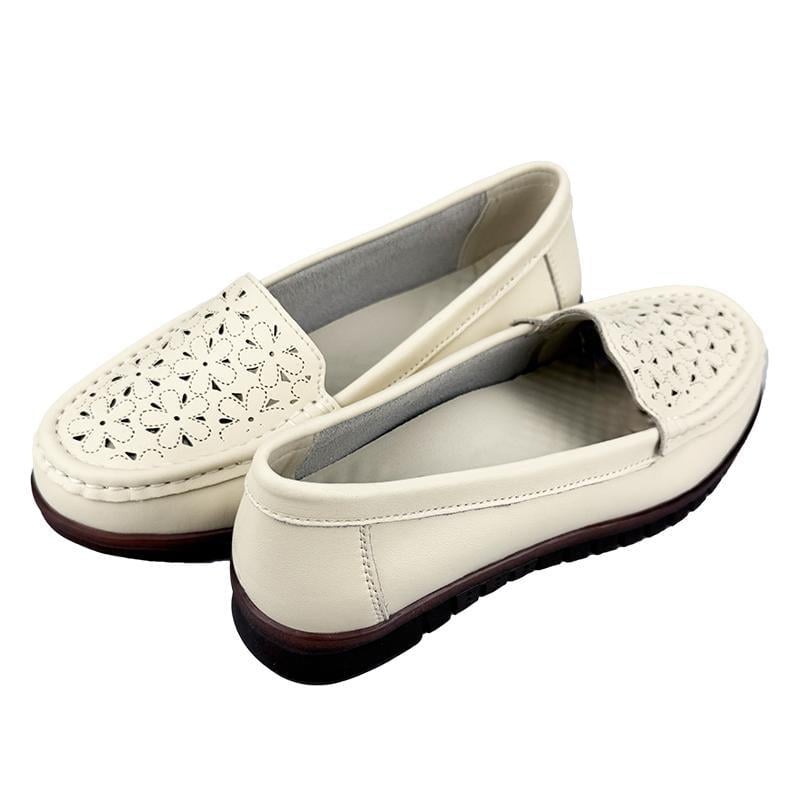 Мокасини жіночі шкіряні молочні 7086-6 p. 40 довжина в см 25,5 - фото 3