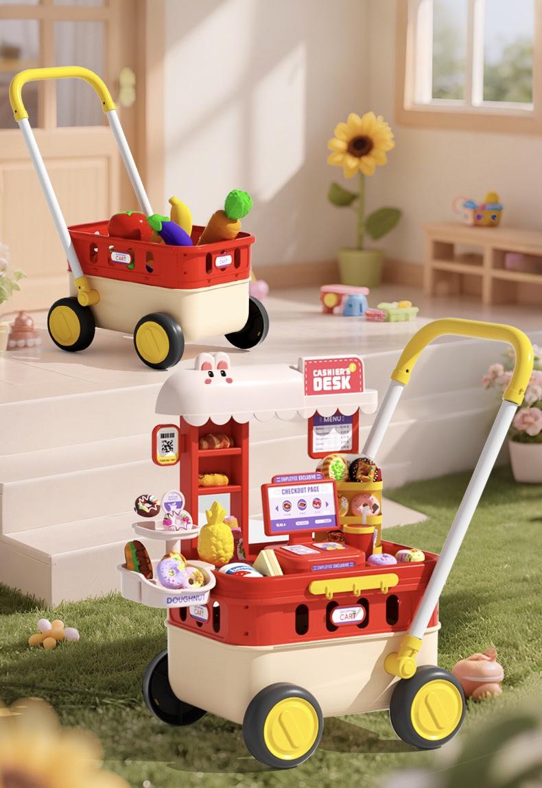 Ігровий набір Super Market 2в1 тележка для покупок/касовий апарат Червоний (135) - фото 2