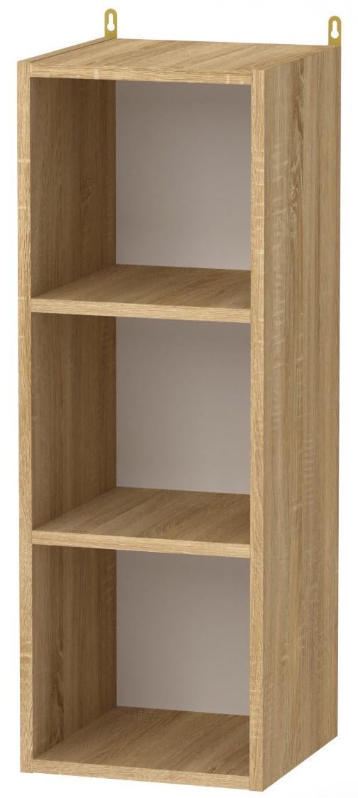 Полка навесная прямоугольная Компаніт П-32 ДСП три открытых яруса 84х30х30 см Дуб сонома (10931567)