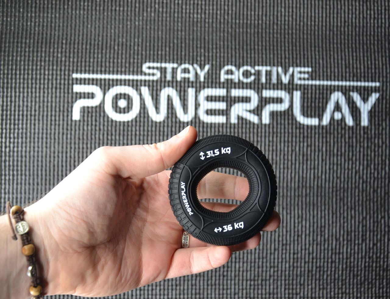 Еспандер кистьовий силіконовий PowerPlay PP-4330 Hand Grip Loops Hard 31,5-36 кг Чорний (A-012895) - фото 6