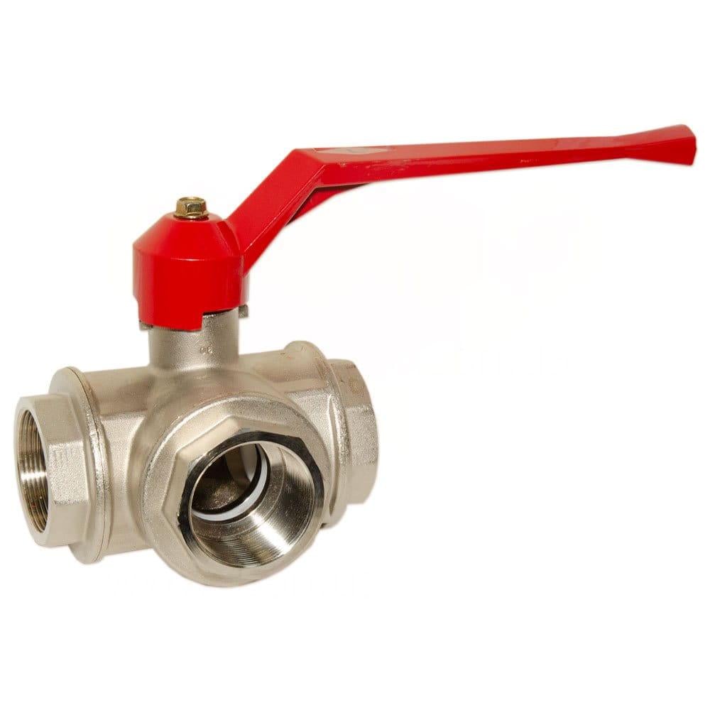 Кран шаровой трехходовой Bianchi L-образный 2" ВВВ латунь (4253L0090F)