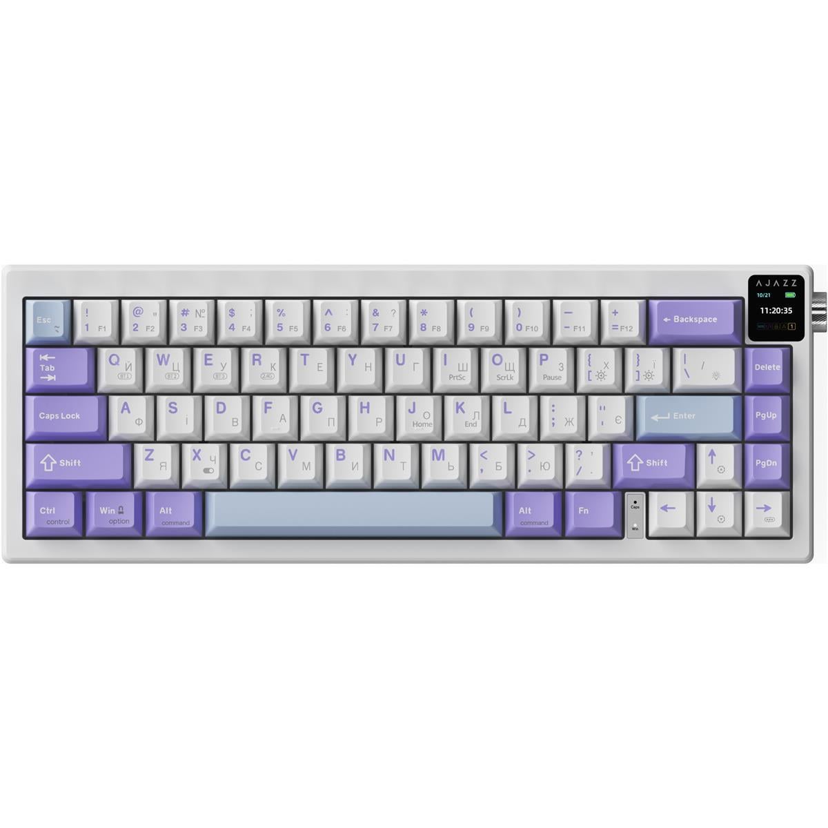 Клавиатура беспроводная механическая Ajazz AK650 Flying Fish 66 клавиш RGB White/Purple (AK650-FF-PWB)