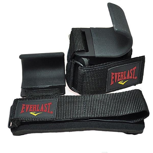 Кистевые крюки-зацепы Everlast на руки для подтягиваний на турнике Черный (EVLS-BK37)
