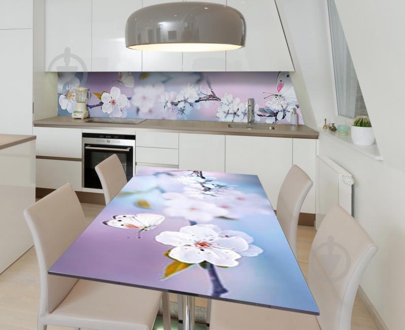 Наклейка 3Д вінілова на стіл Zatarga «Гості вишневого дерева» 650х1200 мм (Z184419/1st)