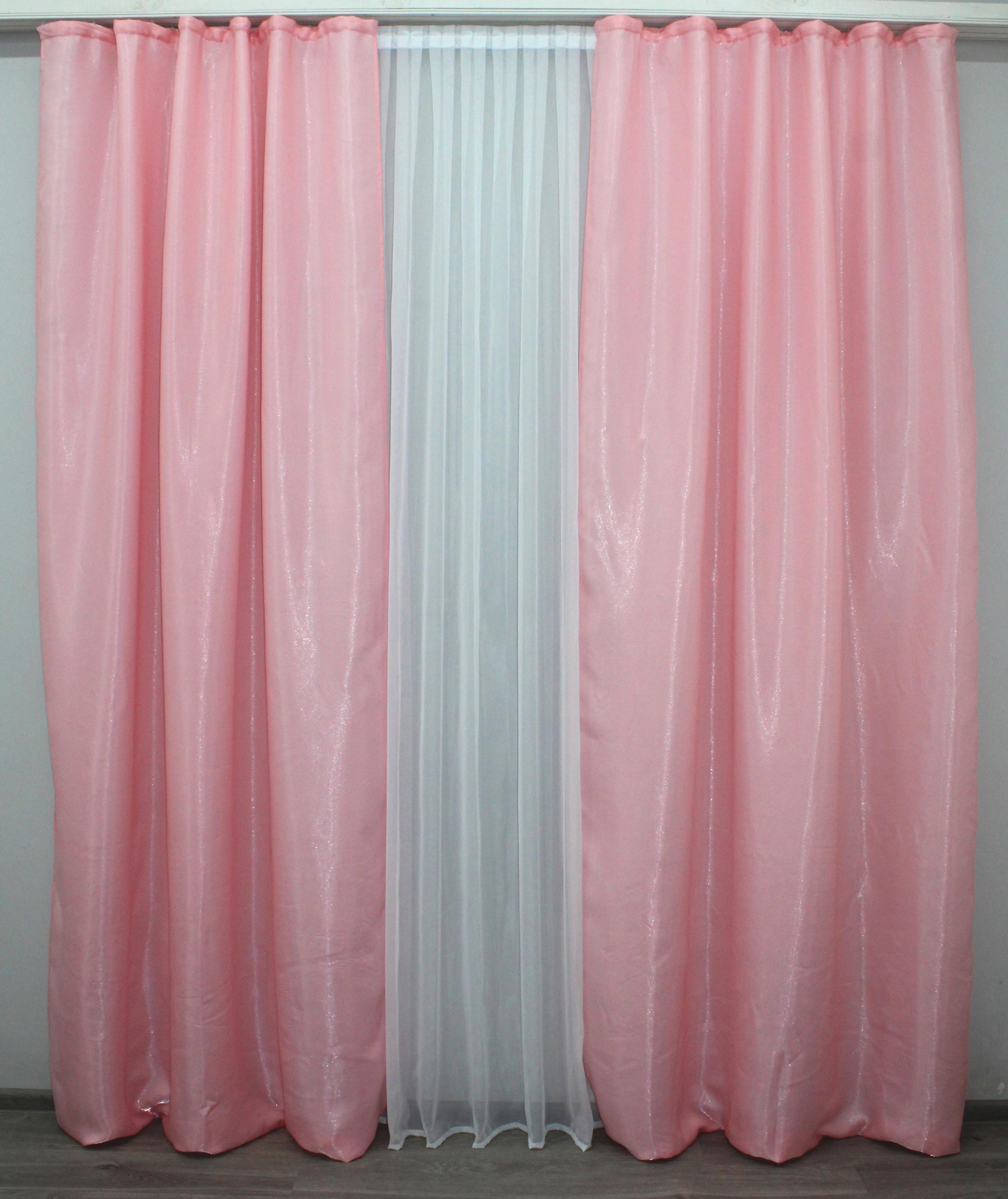 Комплект штор VR-Textil Атлас № 972ш монорей 100х270 см 2 шт. Розовый (31-466) - фото 3 Комплект штор VR-Textil Атлас № 972ш монорей 100х270 см 2 шт. Розовый (31-466) - фото 3