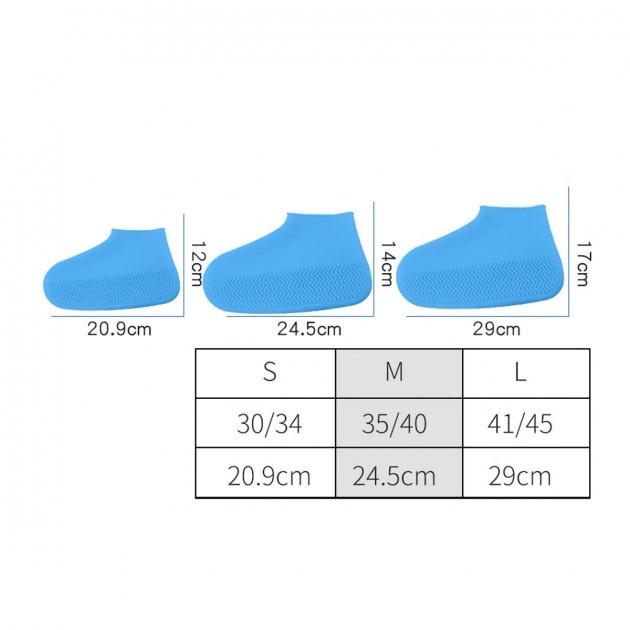 Бахилы-чехлы силиконовые для обуви от дождя и грязи Синий - фото 4