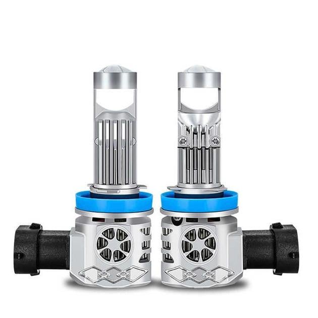 Автомобильные светодиодные лампы в фары с линзой H11 2 шт. (1011106-Silver)