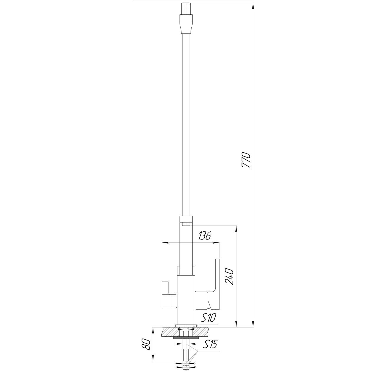 Змішувач для кухні Globus Lux LAZER GLLR-0900-11-01 із підключенням фільтрованої води Чорний - фото 6