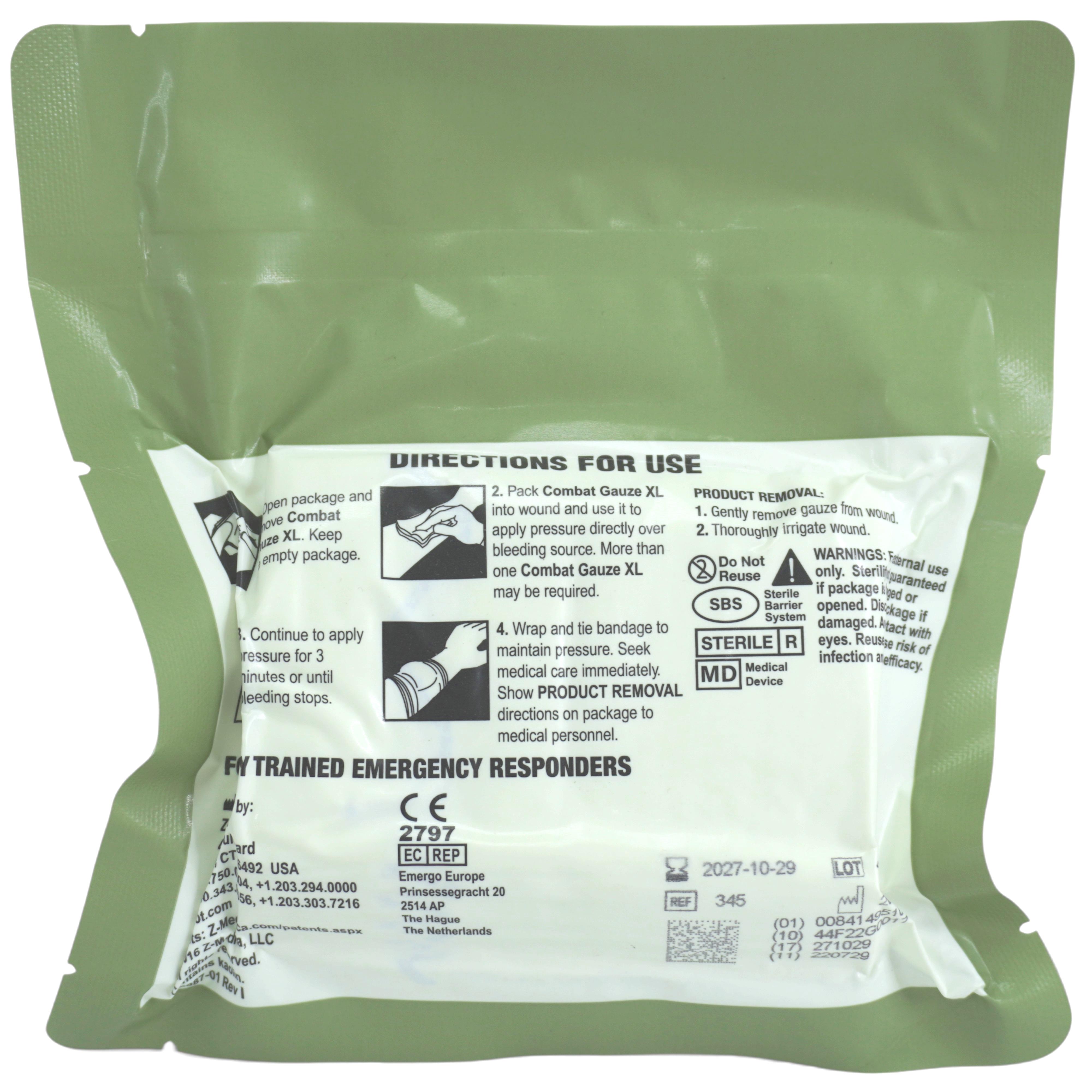 Бинт гемостатичний QuikClot Combat Gauze XL (021526) - фото 5 Бинт гемостатичний QuikClot Combat Gauze XL (021526) - фото 5