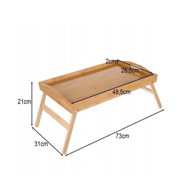 Стол раскладной для завтрака бамбуковый 73х31х21 см (25052) - фото 5