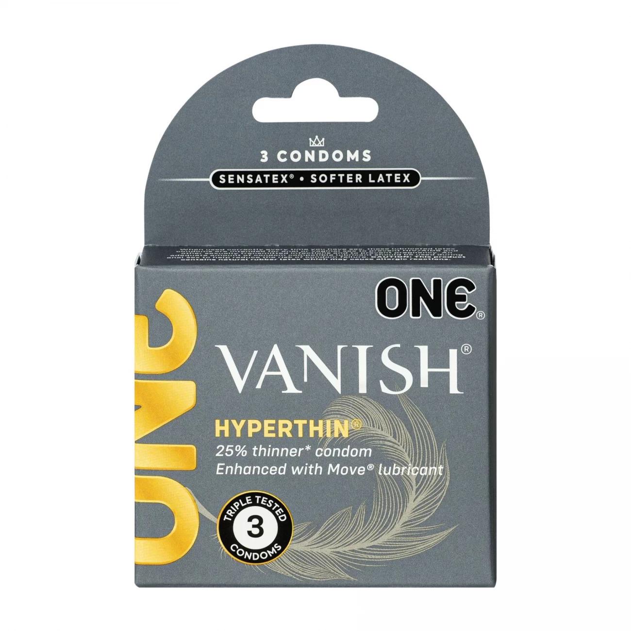 Презервативы ультратонкие ONE Vanish Hyperthin латексные 3 шт. (111306C)