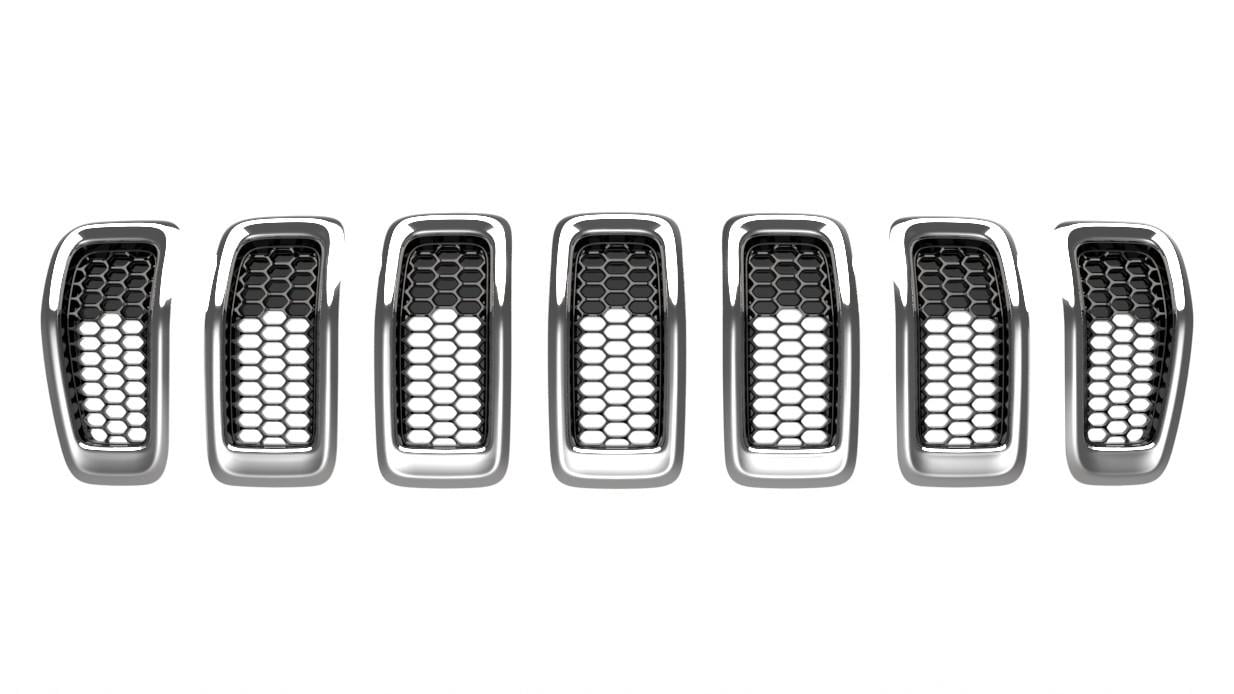 Решетка радиатора AVTM Jeep Cherokee 2013-2018 (в капоте) хром.черн.к-т без эмблемы 183805990