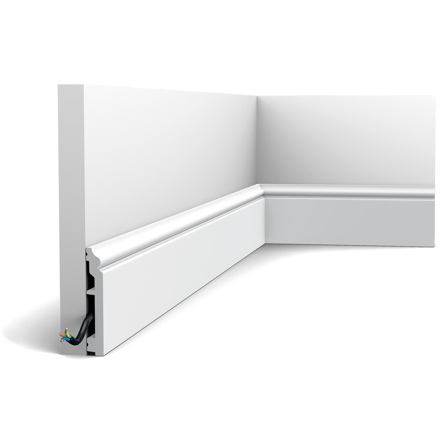 Плинтус Orac Dеcor SX173-RAL9003 AXXENT CONTOUR настенный декоративный предварительно окрашенный 2000x16x100 мм (SX173-RAL9003)