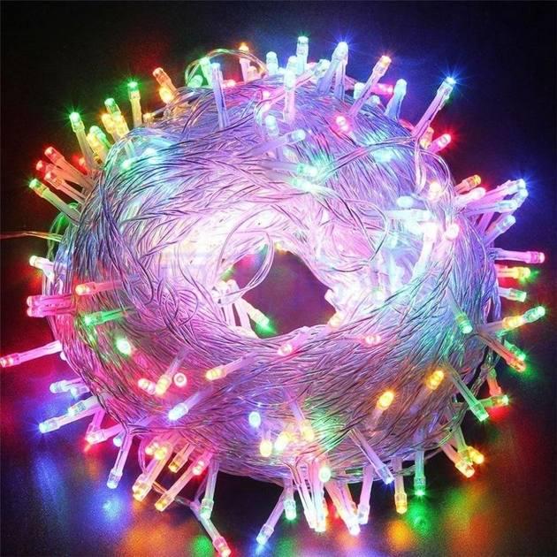 Гірлянда на ялинку 50 LED Прозорий/Різнокольоровий (22717659)