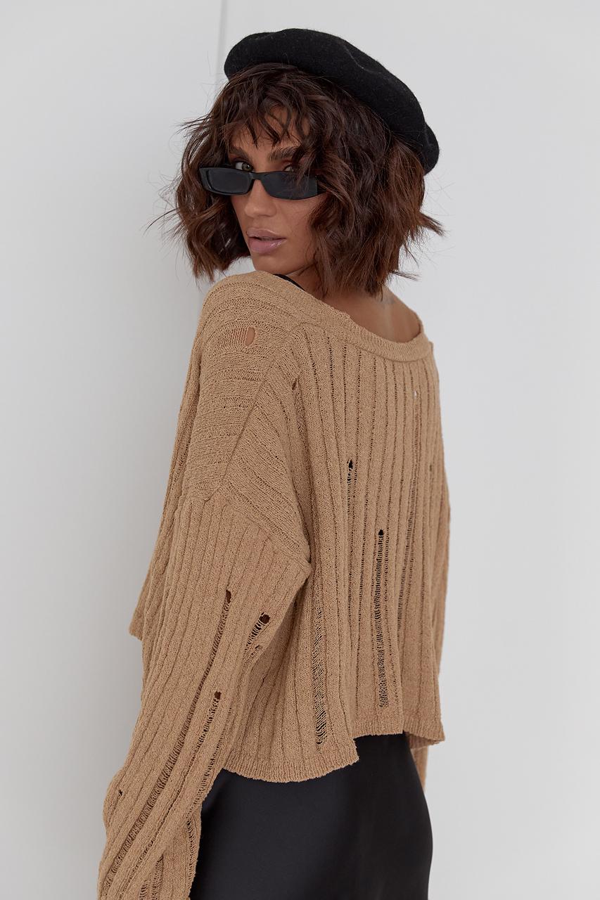 Кардиган жіночий у стилі гранж S Кавовий (11643837) - фото 2 Кардиган жіночий у стилі гранж S Кавовий (11643837) - фото 2