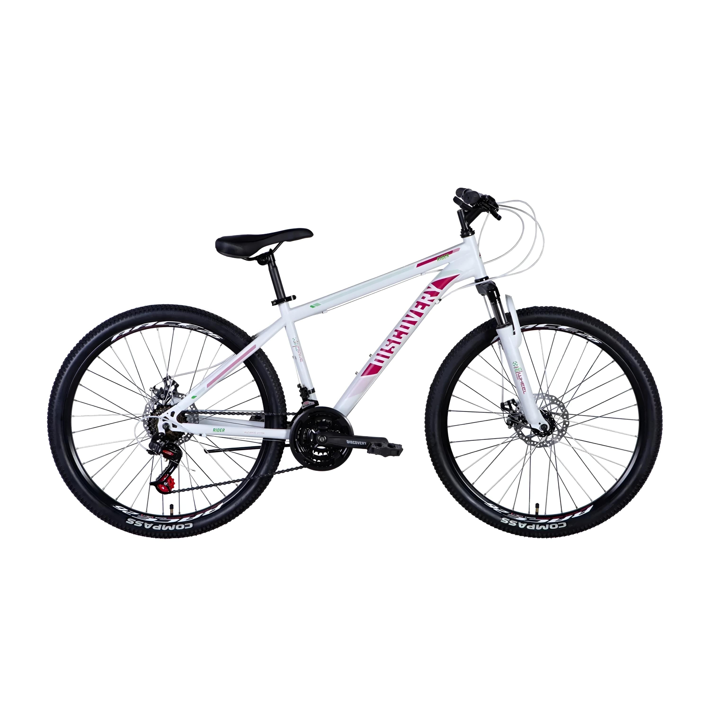 Велосипед горный 26" Discovery Rider AM DD рама 16" на рост 150-165 см Бело-розовый (OPS-DIS-26-605)
