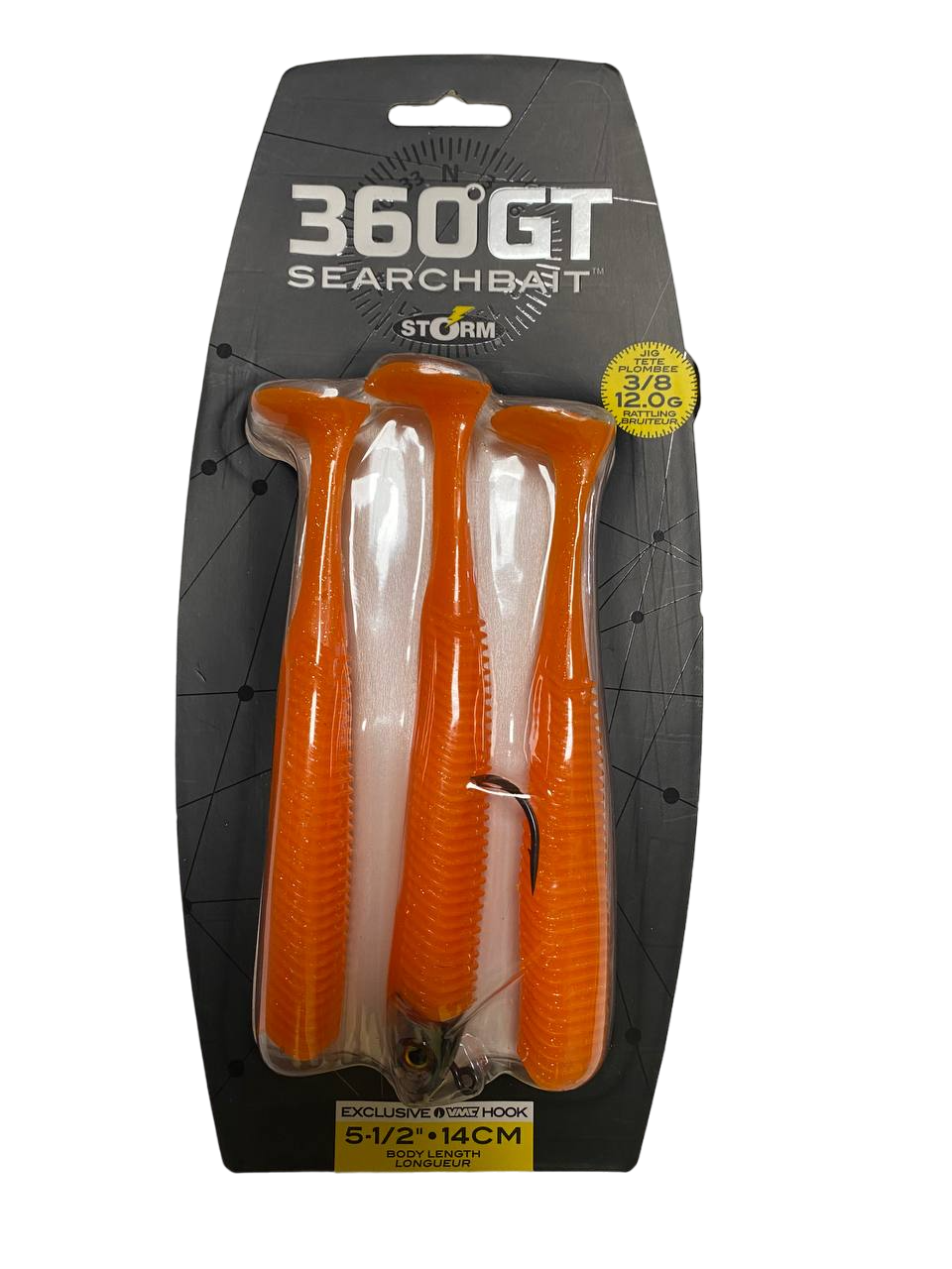 Набір силіконових приманок STORM Weedless 360GT Searchbait 12 г 14 см Помаранчевий (9367)