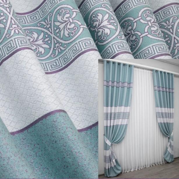 Ткань портьерная лен Голубой/Розовый (1108ш) - фото 5 Ткань портьерная лен Голубой/Розовый (1108ш) - фото 5