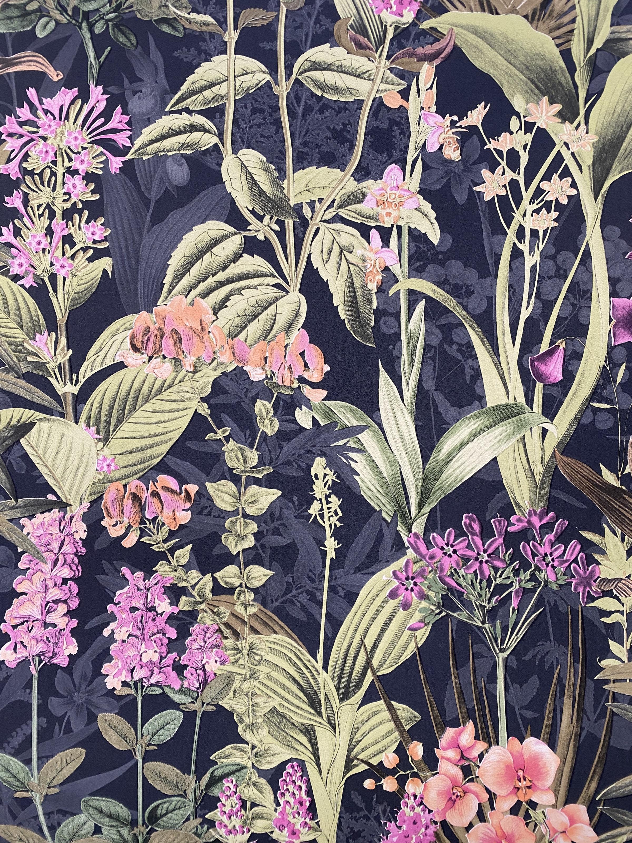 Обои виниловые на флизелиновой основе Grandeco Opportunity Wallcoverings Q0129 Листья Зелёный