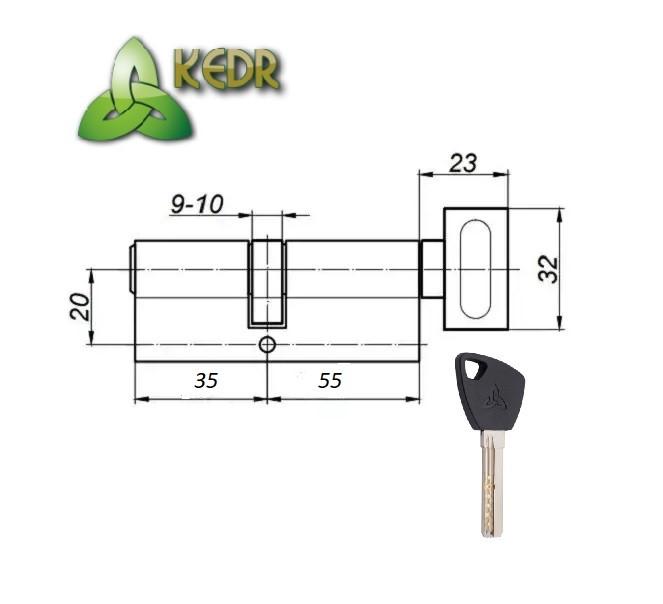 Цилиндр для замка латунный Kedr BRASS M 90 ZCN 35х55T brass key - фото 3 Цилиндр для замка латунный Kedr BRASS M 90 ZCN 35х55T brass key - фото 3