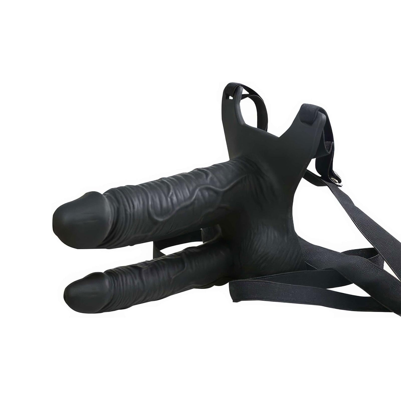 Страпон двойной полый Lovetoy Vibrating Strap On с вибрацией 10 режимов Черный (K0171-2) Страпон двойной полый Lovetoy Vibrating Strap On с вибрацией 10 режимов Черный (K0171-2)