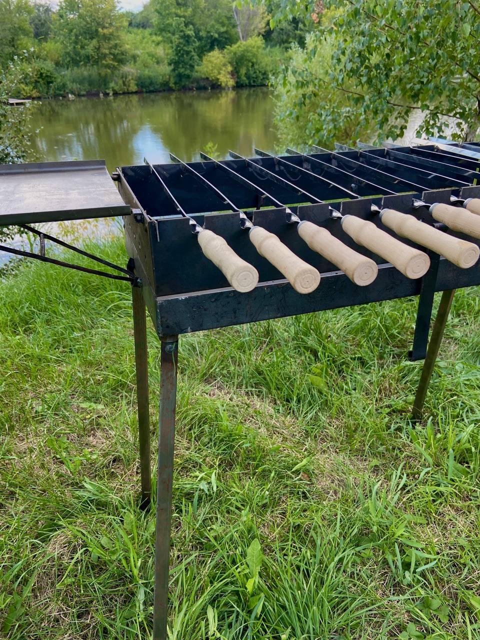 Мангал-валіза з двома столиками 3 мм на 9 шампурів - фото 6