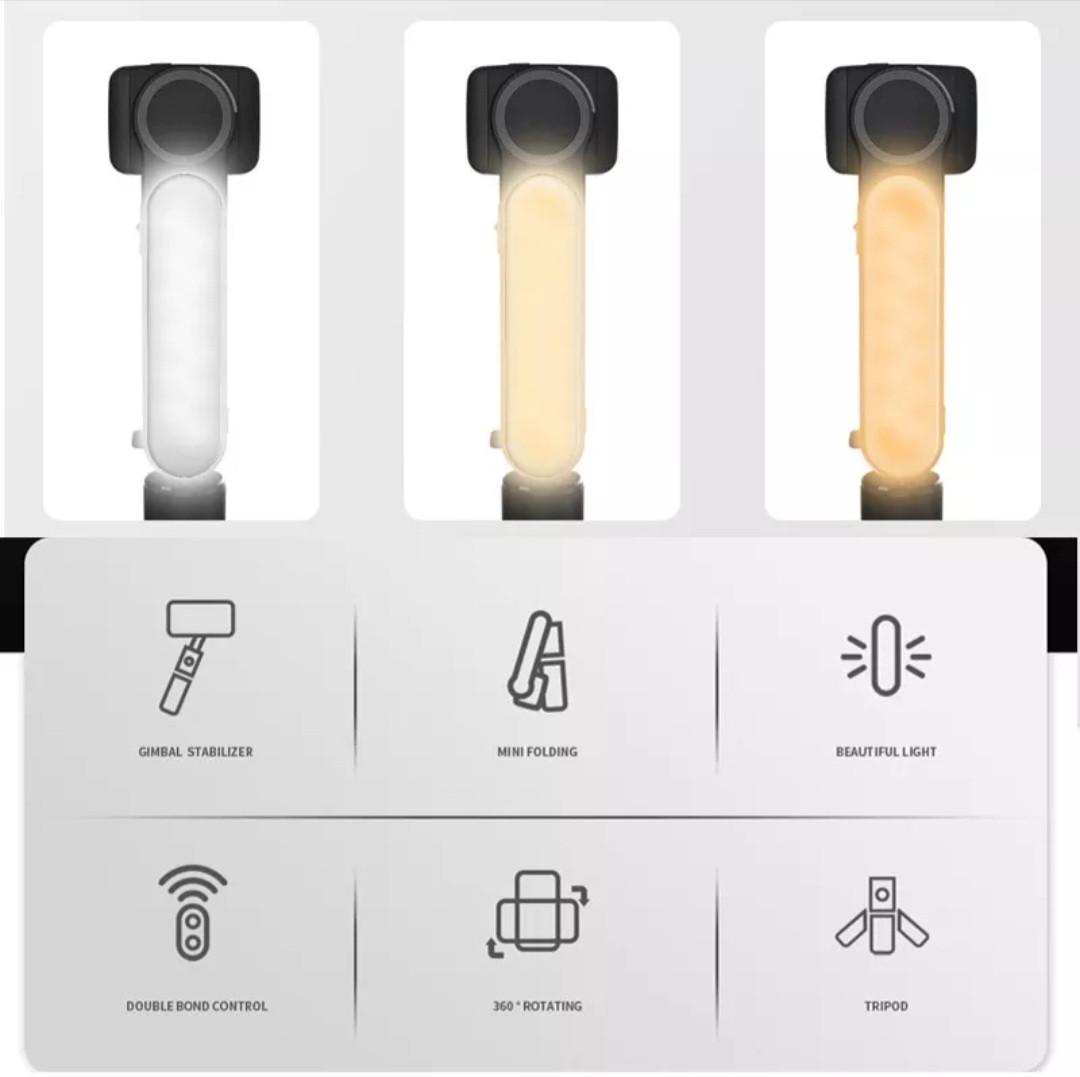 Стабилизатор для смартфона складной Gimbal Stabilizer L09 с трехногой и LED-подсветкой Черный (000228) - фото 6 Стабилизатор для смартфона складной Gimbal Stabilizer L09 с трехногой и LED-подсветкой Черный (000228) - фото 6