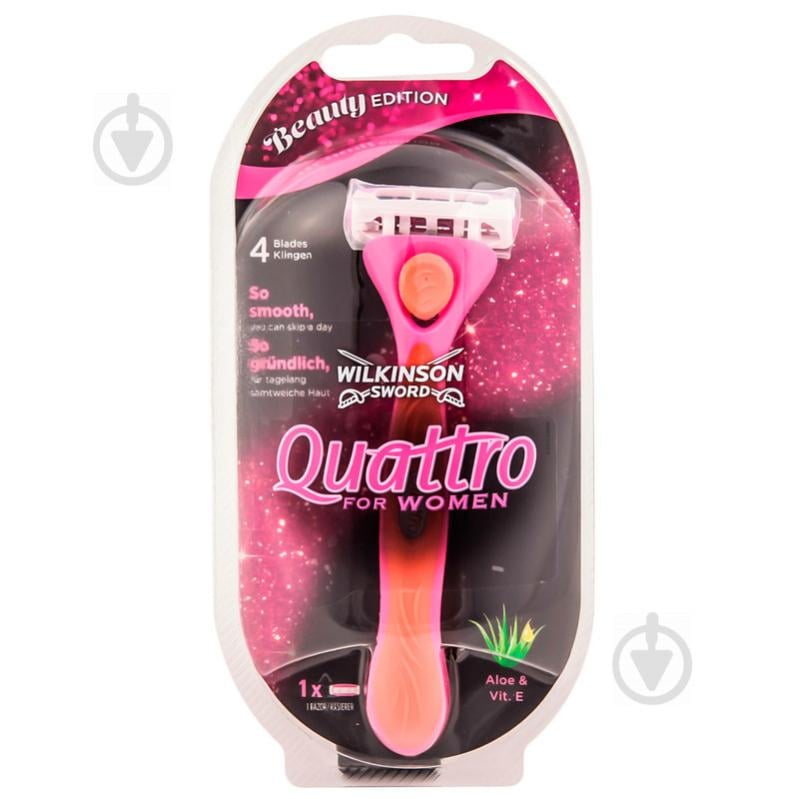 Женский станок для бритья Wilkinson Sword Schick Quattro for Women Beauty Edition Розовый (1050)