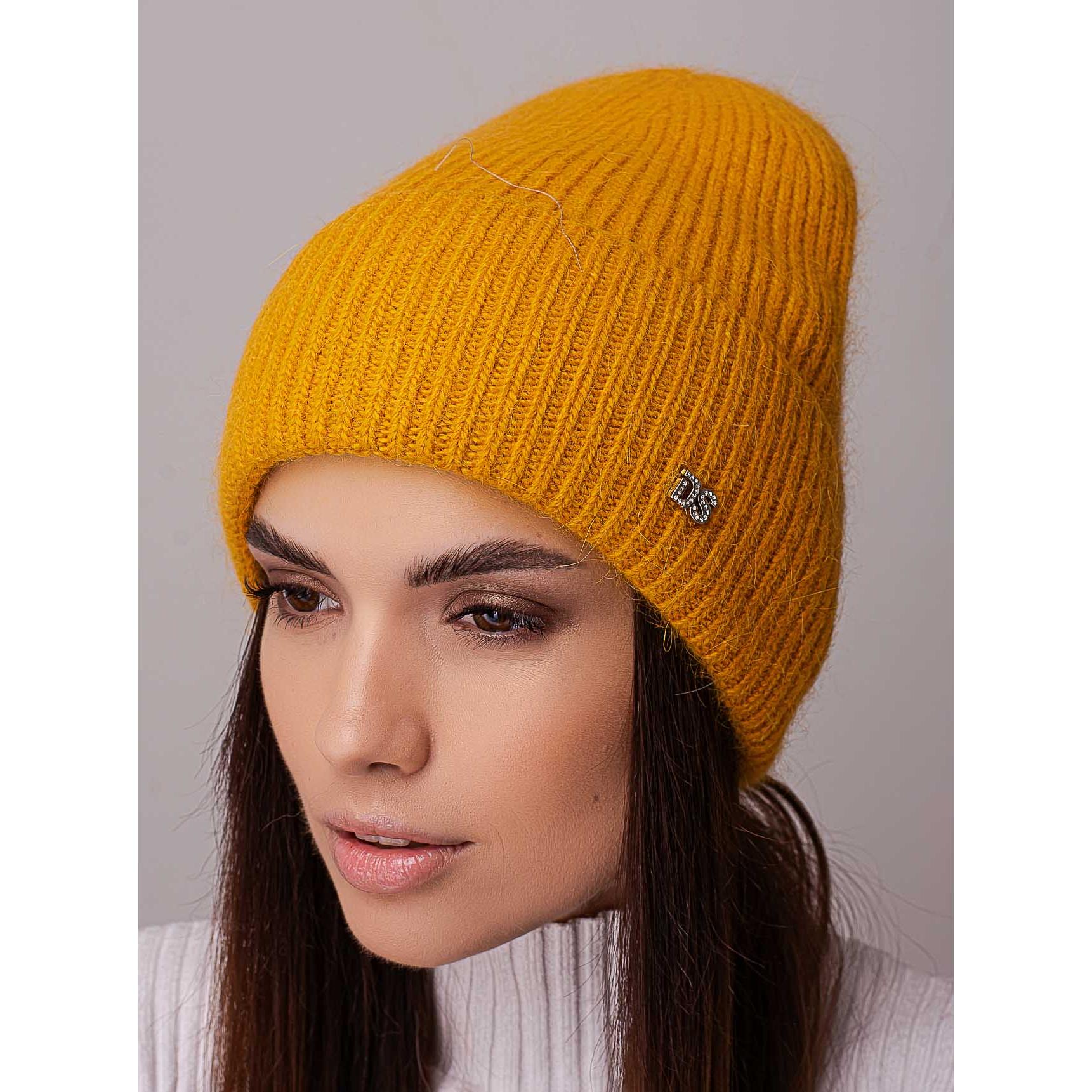 Шапка жіноча ангорова подовжена Leks Конфетті з відворотом утеплена флісом Бурштиновий - фото 1 Шапка жіноча ангорова подовжена Leks Конфетті з відворотом утеплена флісом Бурштиновий - фото 1