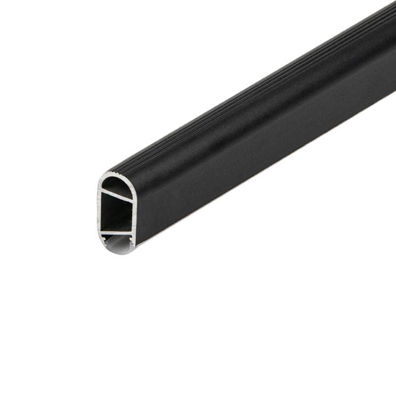 Труба овальная Rejs с пазом для LED-ленты и линзой 30х15х2000 мм Черный