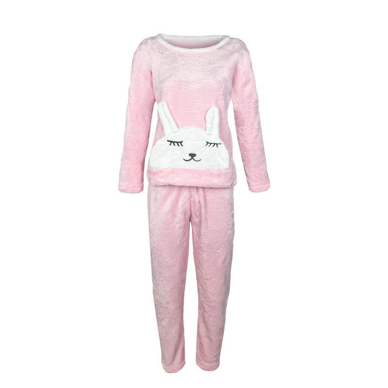 Женская пижама Lesko Bunny Pink L теплая флисовая домашний костюм - фото 8 Женская пижама Lesko Bunny Pink L теплая флисовая домашний костюм - фото 8