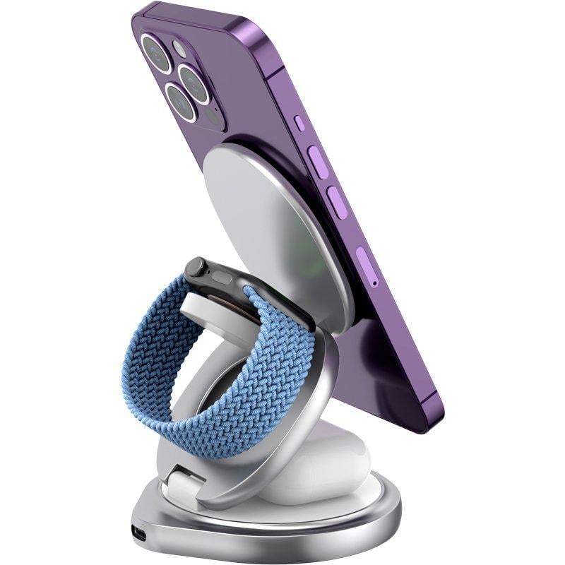 Зарядний пристрій бездротовий Gelius Foldy GP-WC011 3в1 15W White (99367) - фото 9 Зарядний пристрій бездротовий Gelius Foldy GP-WC011 3в1 15W White (99367) - фото 9