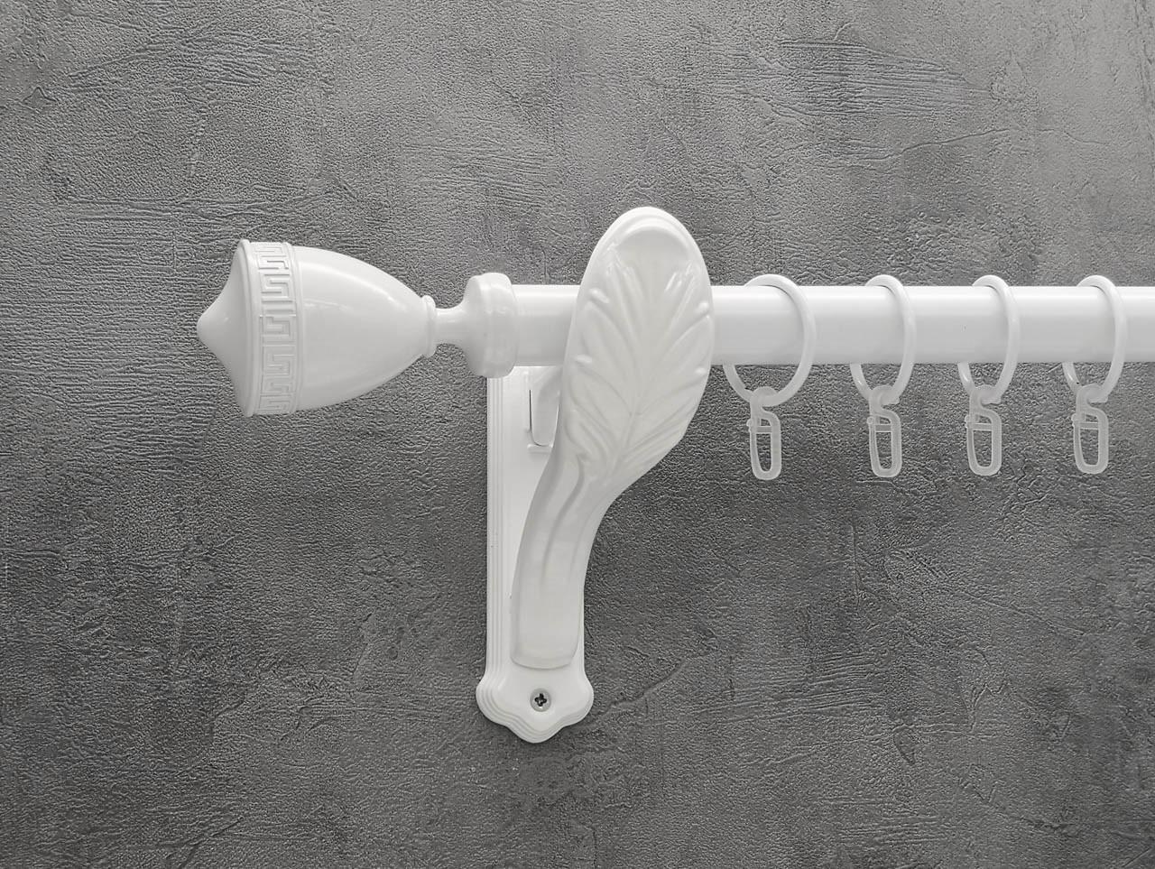 Карниз Quadrum Афина гладкая штанга одинарный ретро 25 мм 160 см Белый (46976924)