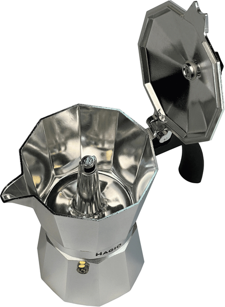 Кофеварка гейзерная с ручкой Magio MG-1001 150 мл Серый (GR-05201) - фото 2 Кофеварка гейзерная с ручкой Magio MG-1001 150 мл Серый (GR-05201) - фото 2