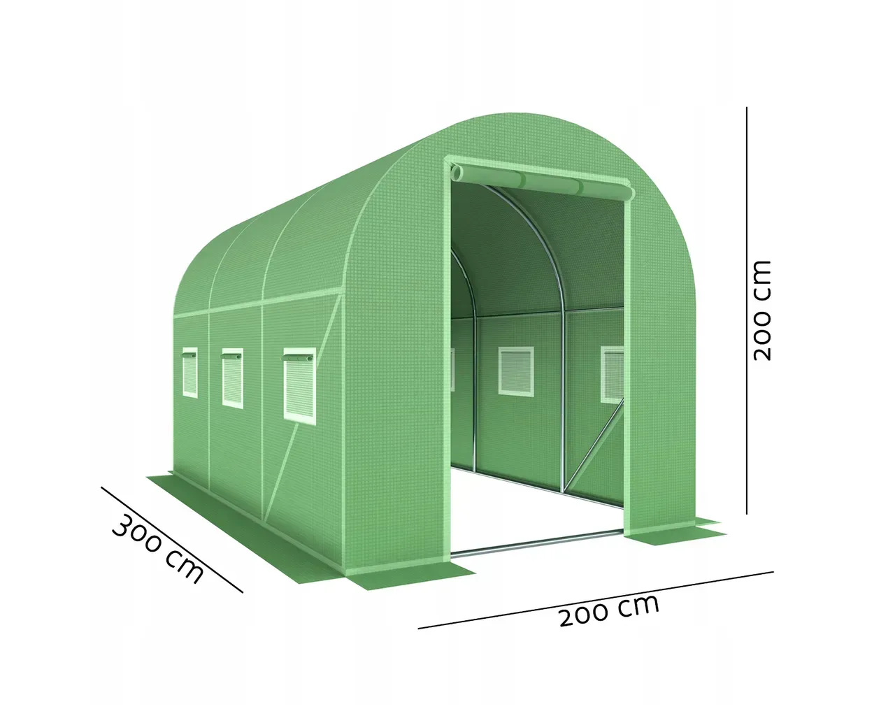 Теплиця садова Kontrast з вікнами з армованою плівкою 6 м2 Зелений (P00212) - фото 2