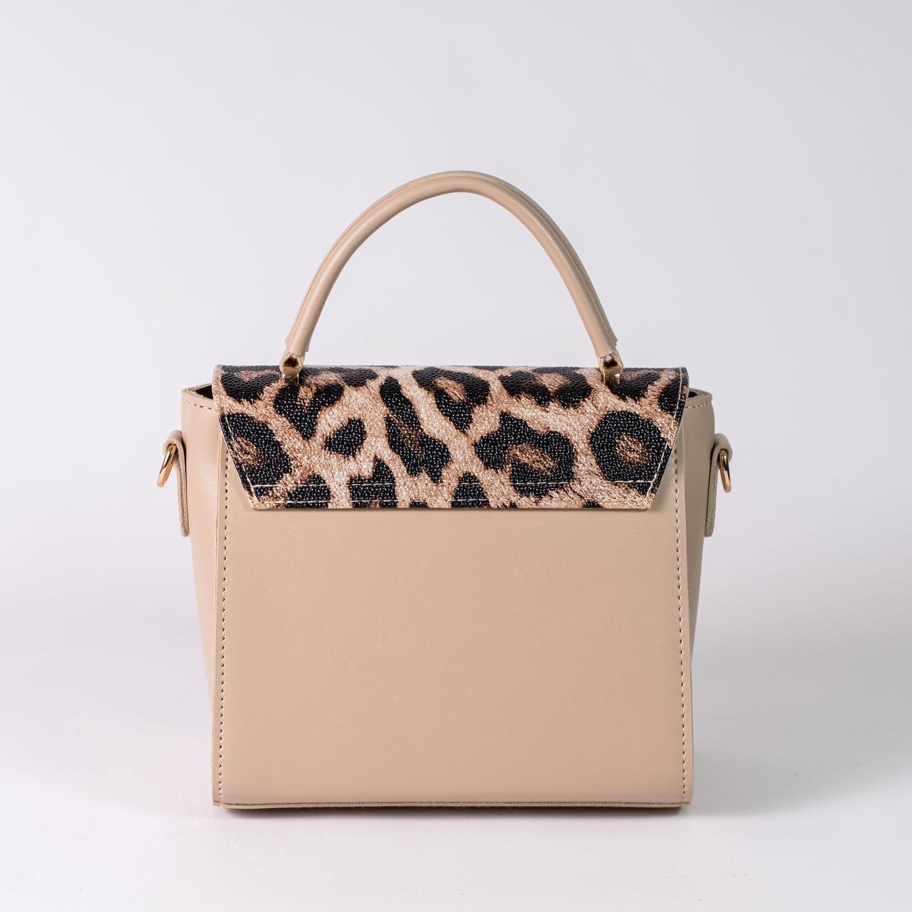 Сумка жіноча з клапаном леопард XENIA № 37-24 Бежевий - фото 4