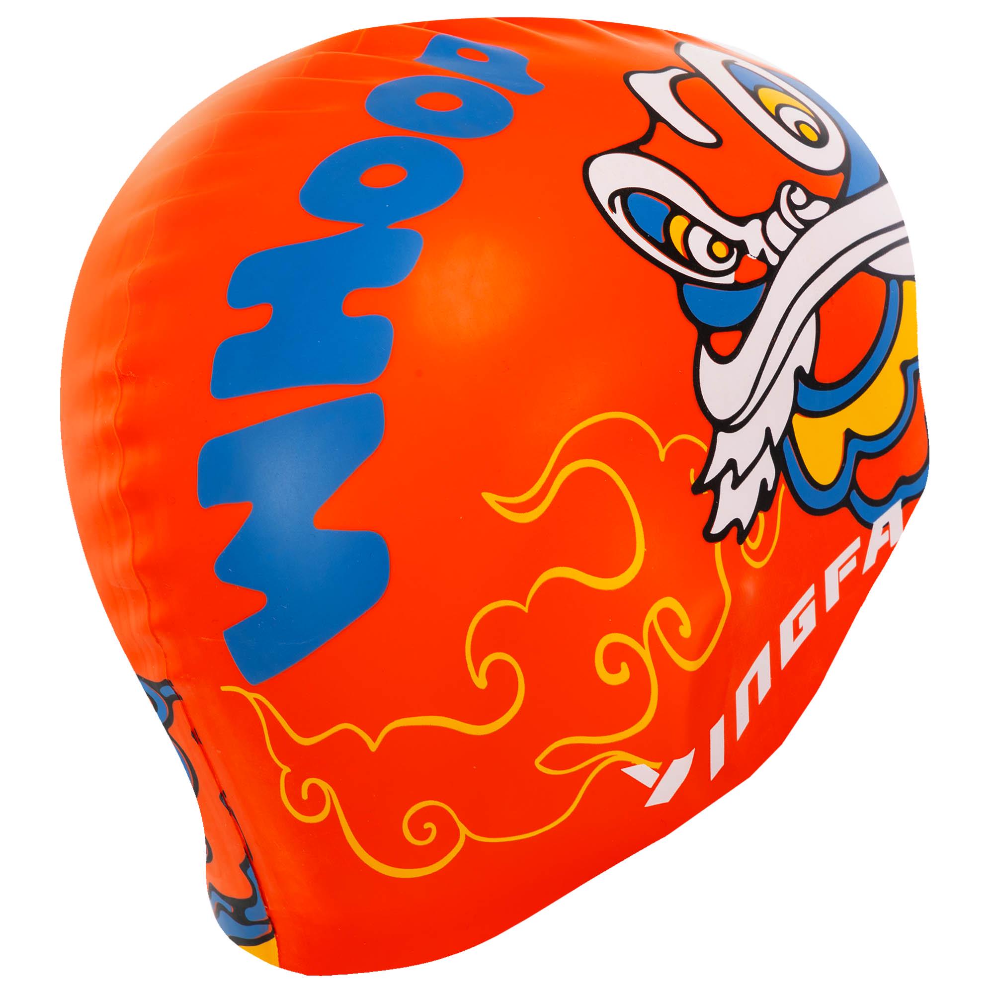 Шапочка для плавання дитяча YINGFA K0012 силіконова Червоно-синій (K0012_Красный-синий) - фото 4