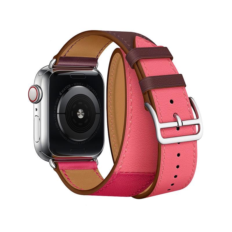 Ремешок для Apple Watch 38 мм/40 мм Coteetci W36 Long Fashion Leather Bordeaux Rose Extreme with Rose Azalee (WH5261-40-BRR)
