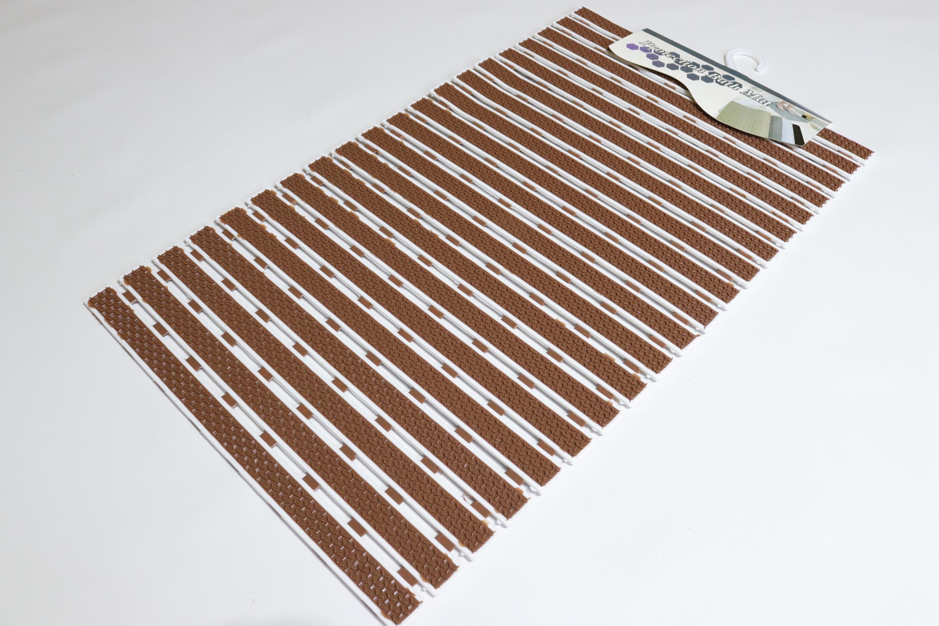 Противоскользящий коврик в душевую кабину на присосках 68x40 см (1706/brown)