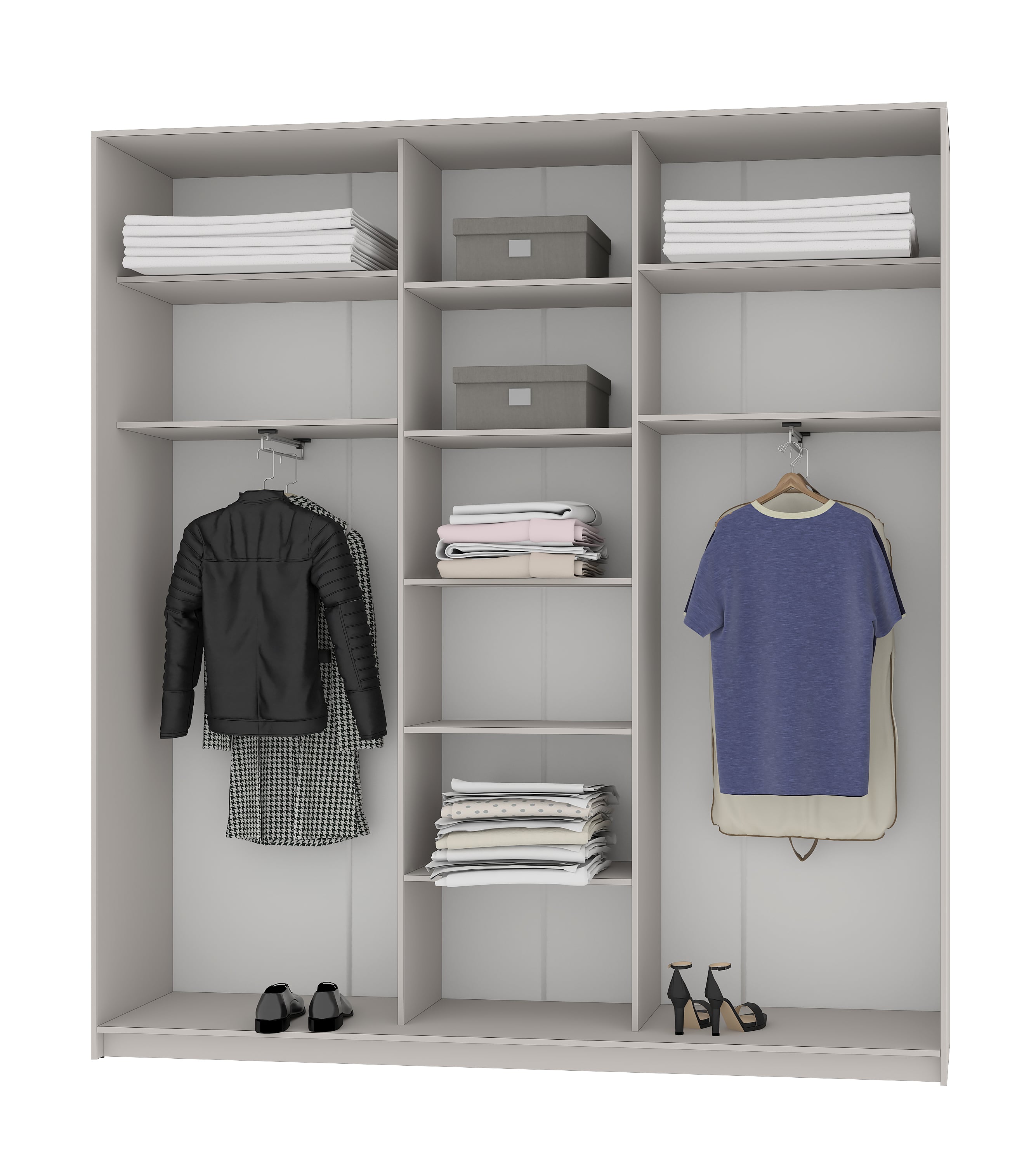 Шкаф-купе трехдверный Mebel Star Стандарт BG MBS-8548 220х45х240 см Аляска белый (1007959) - фото 2