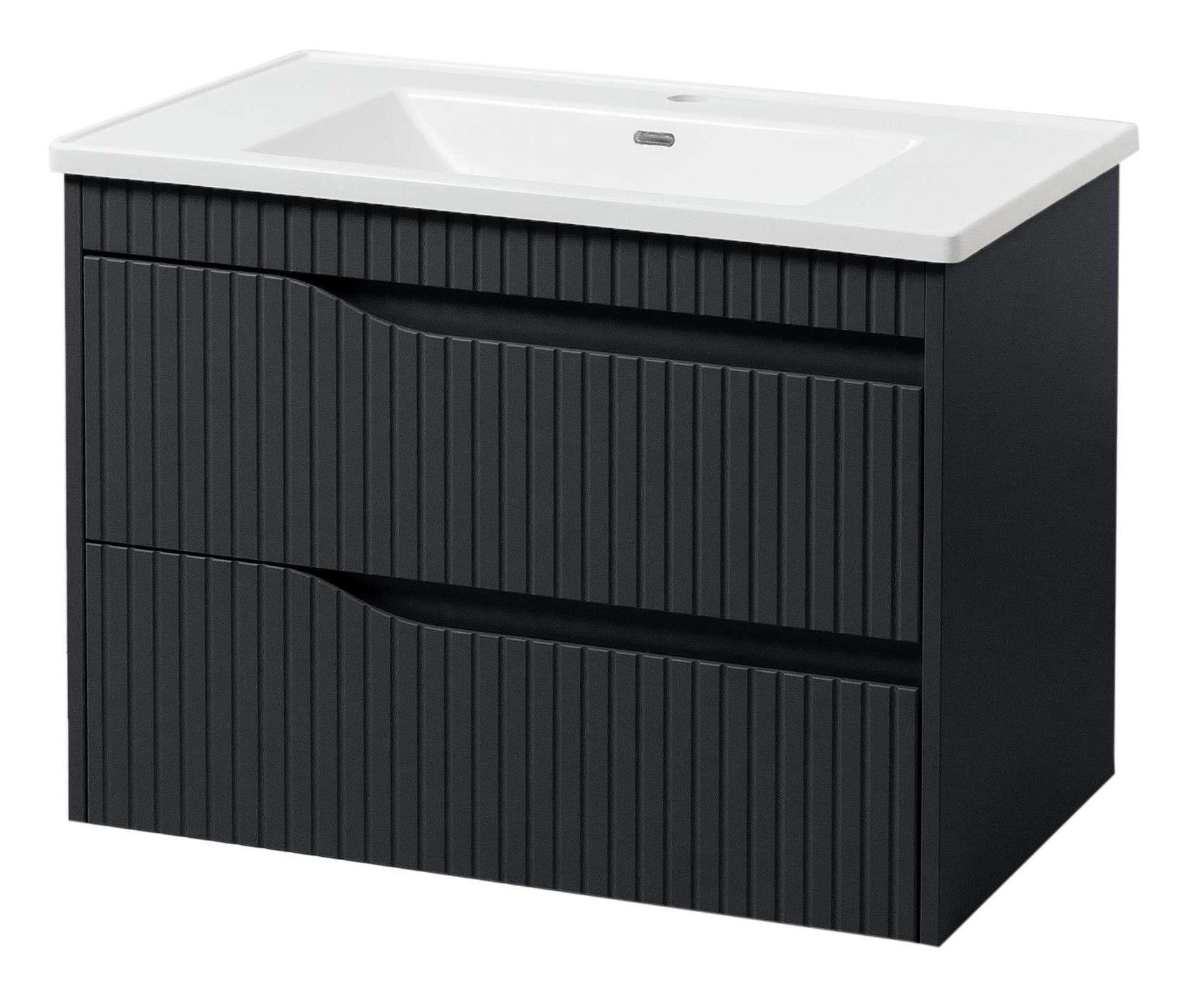 Тумба ЮВВІС Florence ТП-2 Д з умивальником Канте 70 см Антрацит матовий (UVV137)