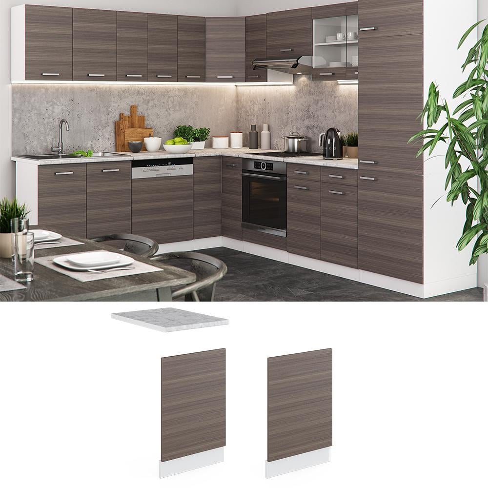 Модуль фасад для посудомойки 45см Vicco + столешница, даккар - фото 5