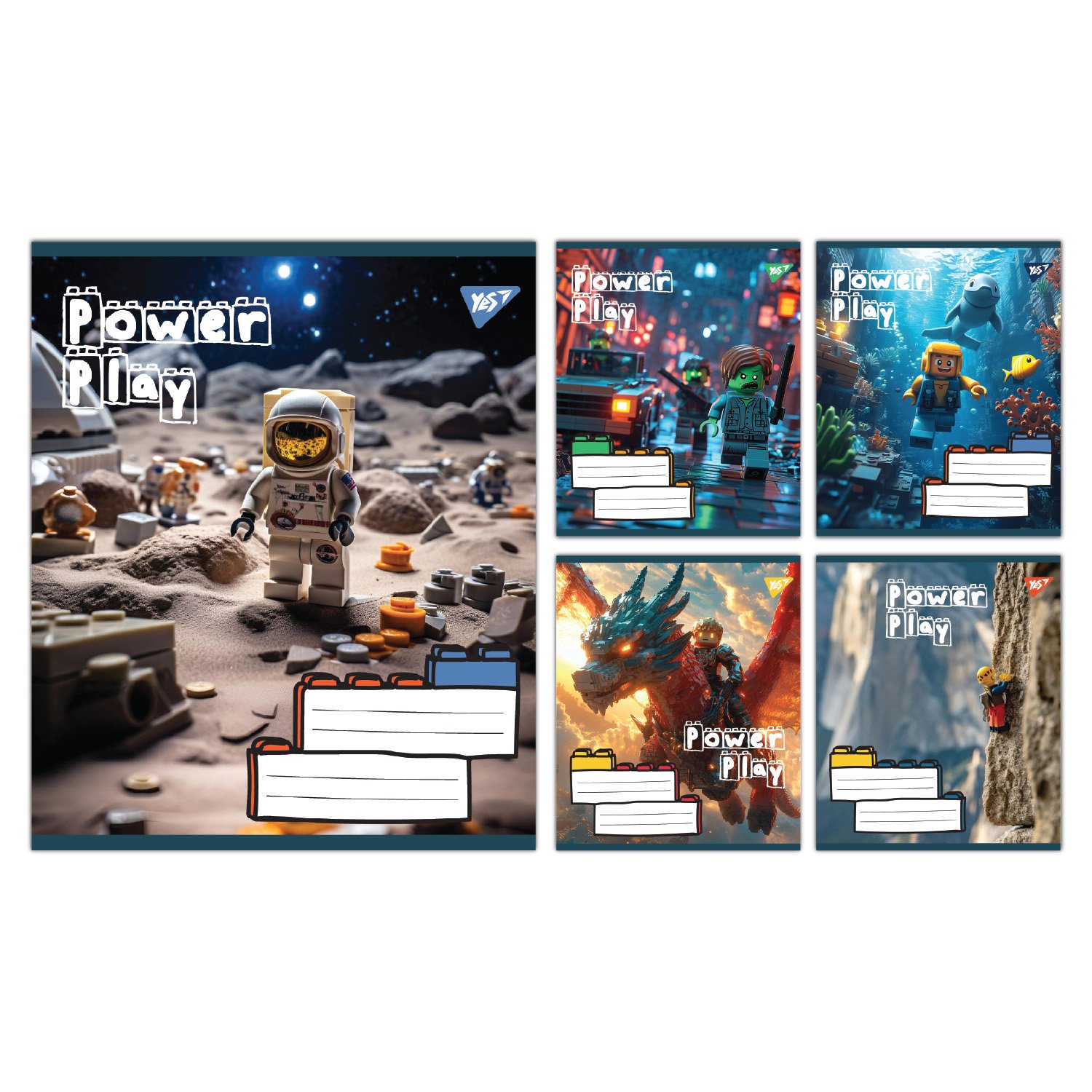 Набор тетрадей школьных YES Power Play А5/12 ячейка 25 шт. (767846)