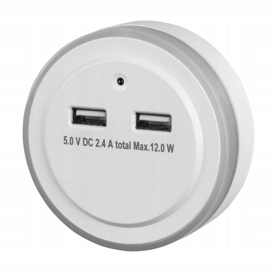 Нічник LED Livarno Home з датчиком темряви та 2-USB портами для зарядки (P1-00277) Нічник LED Livarno Home з датчиком темряви та 2-USB портами для зарядки (P1-00277)