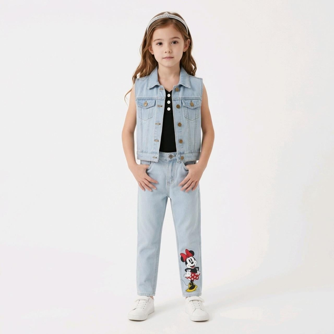 Джинсы детские прямого кроя Disney Minnie Mouse 122-128 см 6-8 лет (35245175)