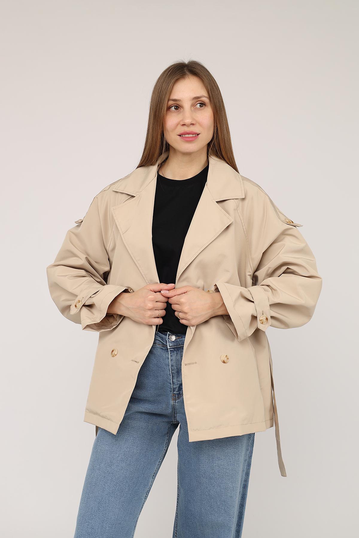 Плащ женский ЦБ-00272676 р. 48 Бежевый (28425565)